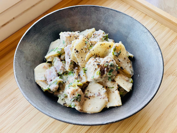 カブとサバ缶の醤油麹マヨ和え